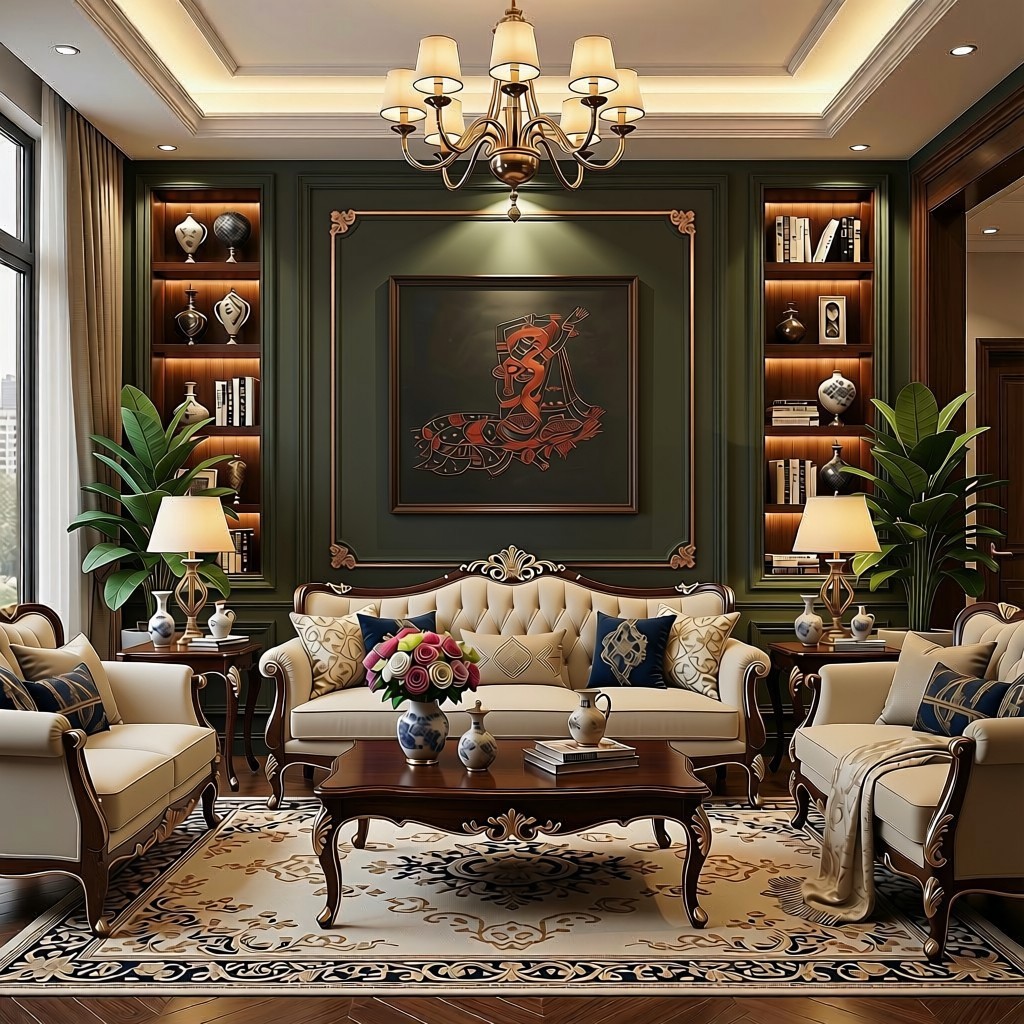 Viraha copper wire art in a living room setting