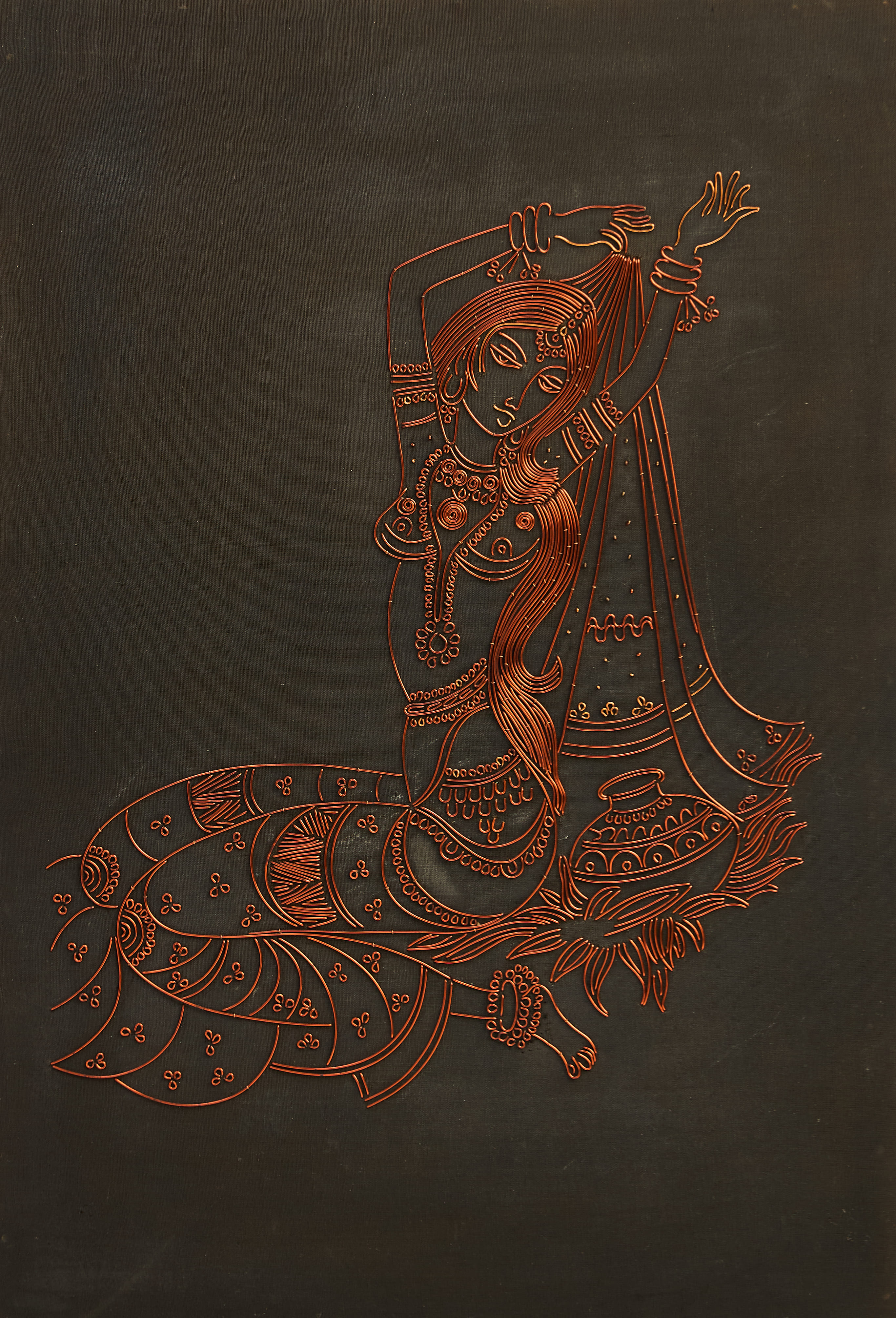 Dancing Lady Copper Wire Art