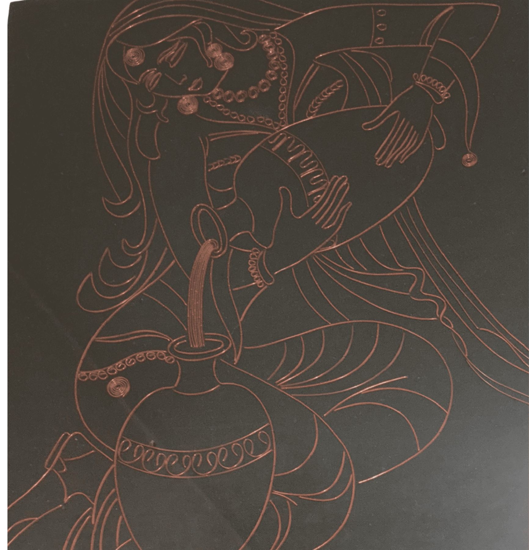 Amrita: The Flow of Eternity — Heritage Copper Bas-Relief