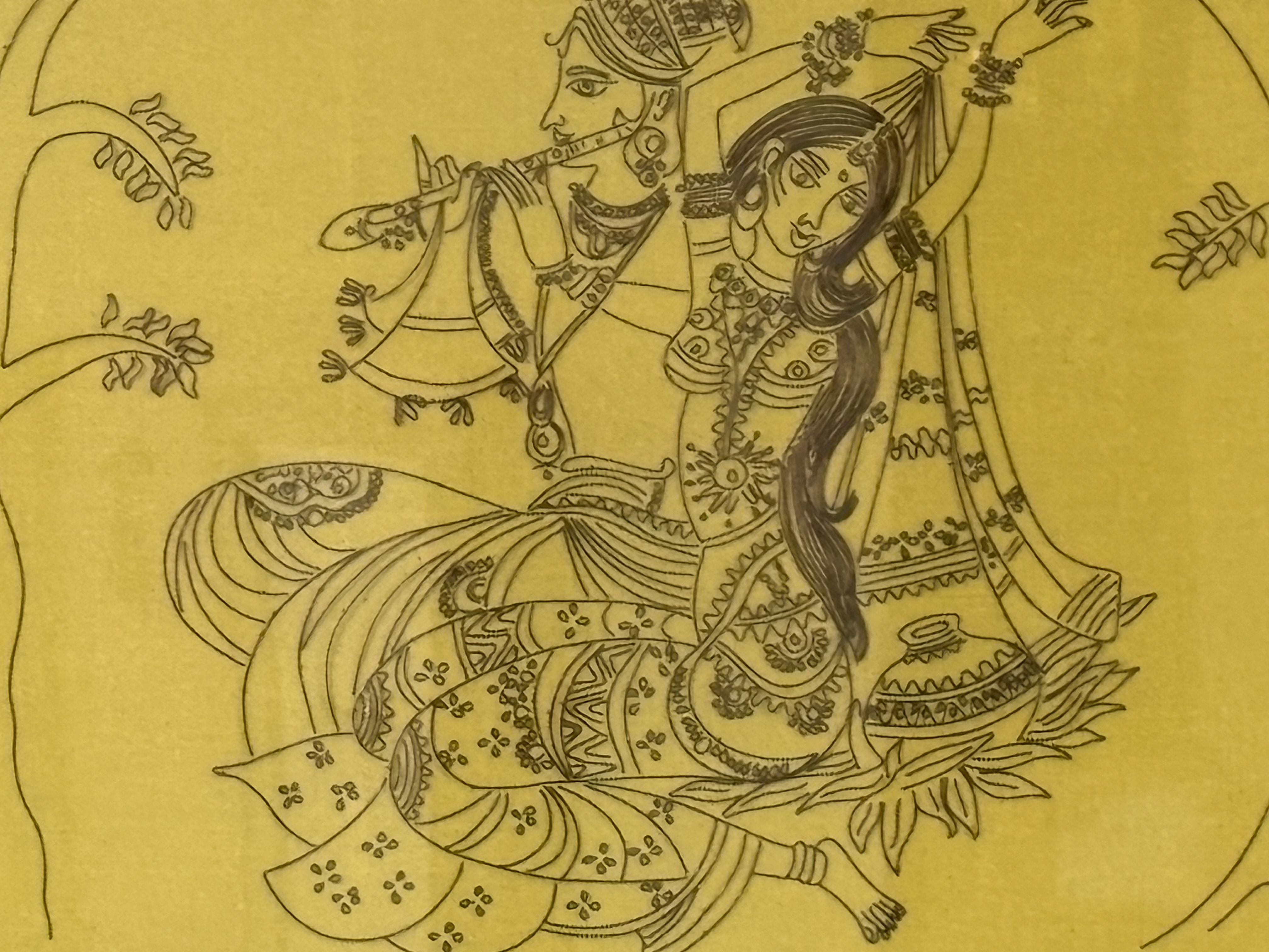Krishna Couple Wire Art